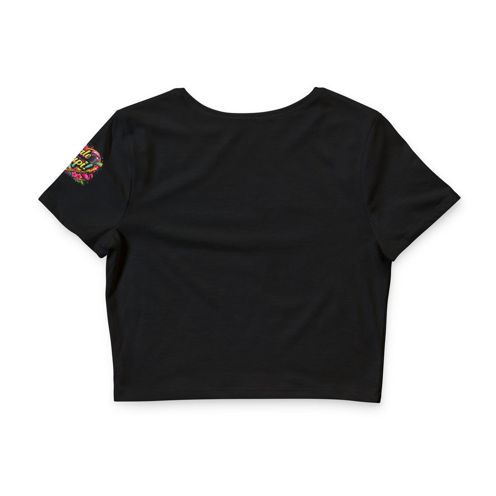 Dale Papi! Crop Tee — Retro Tropical Heart Graphic
