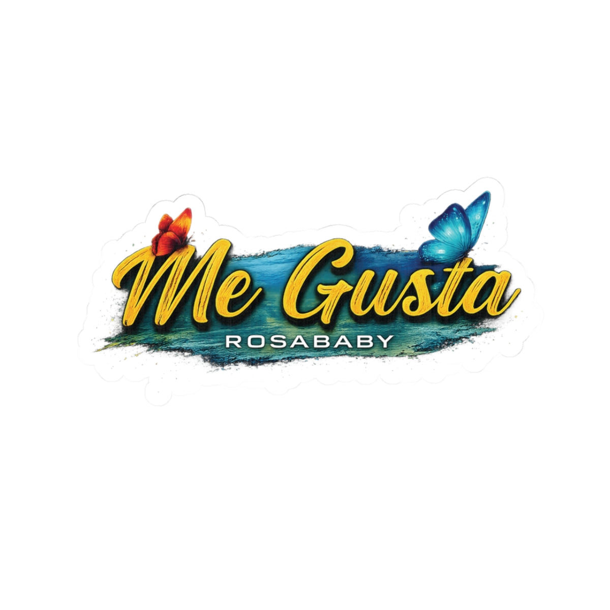 Me Gusta Kiss-Cut Sticker – Colorful Tropical Logo Decal