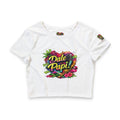 Dale Papi! Crop Tee — Retro Tropical Heart Graphic