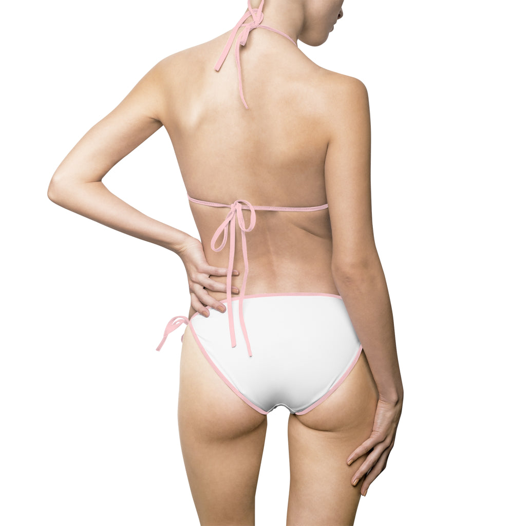 Bikini — Tropical "Me Gusta" Graphic Tie-Side Swimsuit