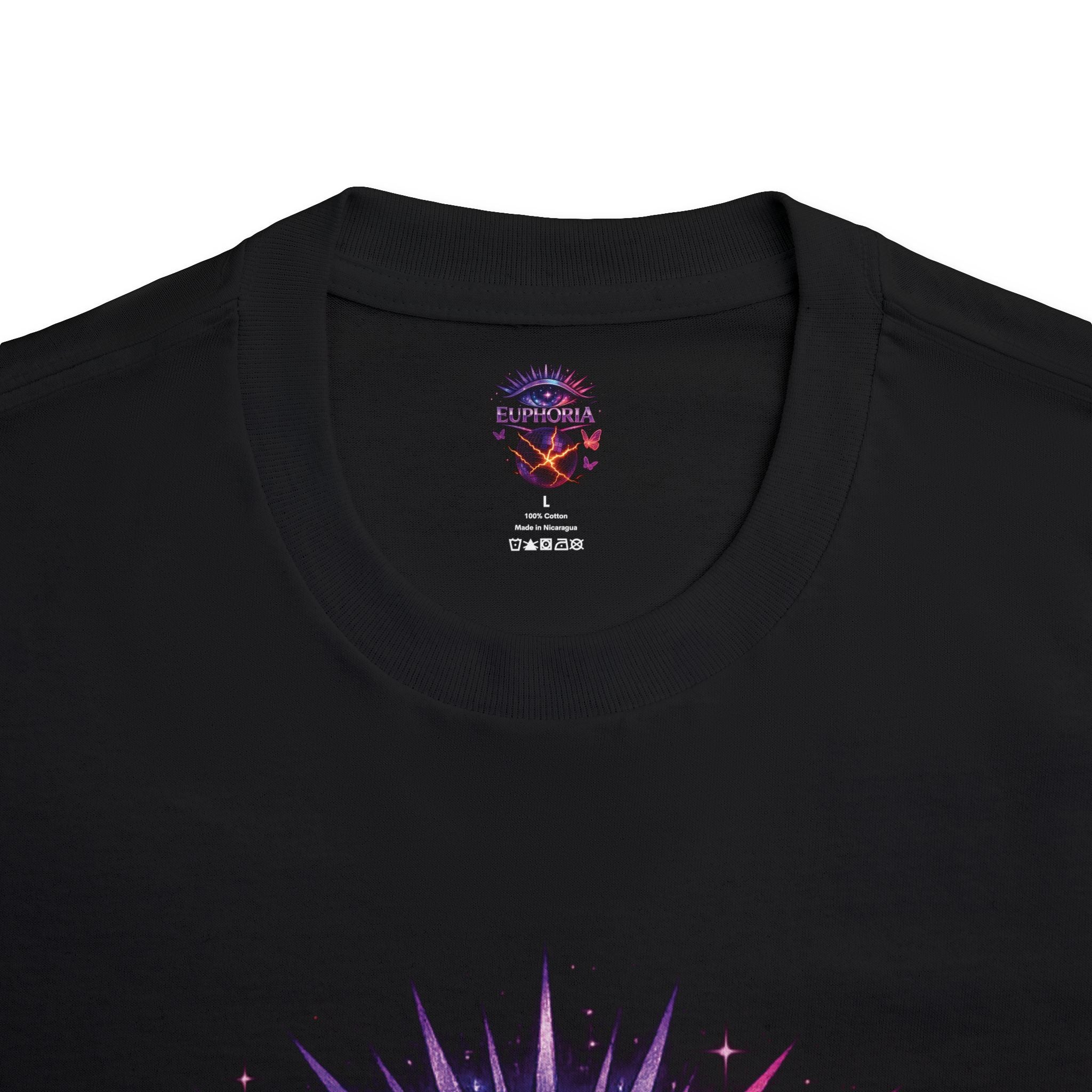 Euphoria Cosmic Eye Tee — Psychedelic Butterfly Orb Graphic T-Shirt