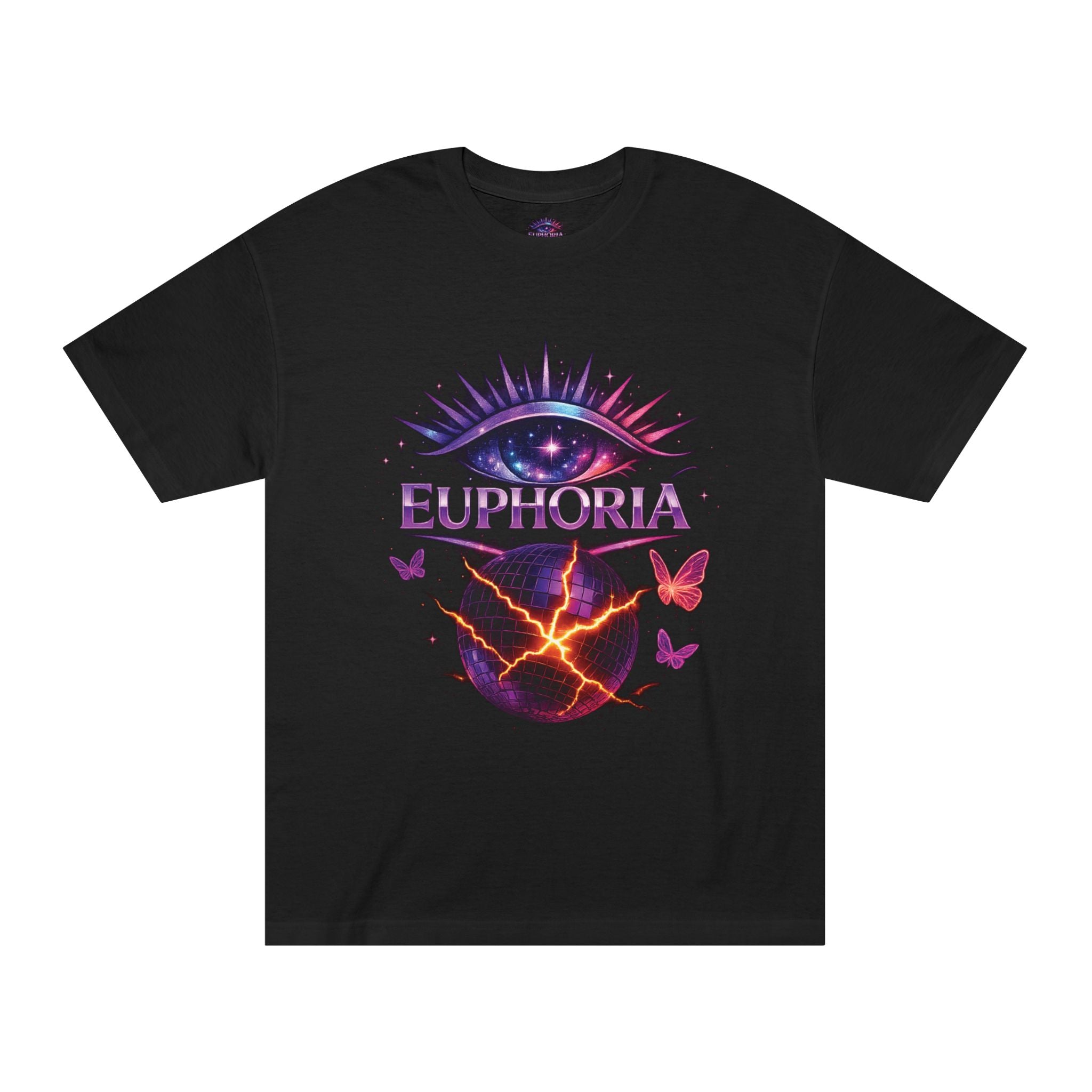 Euphoria Cosmic Eye Tee — Psychedelic Butterfly Orb Graphic T-Shirt
