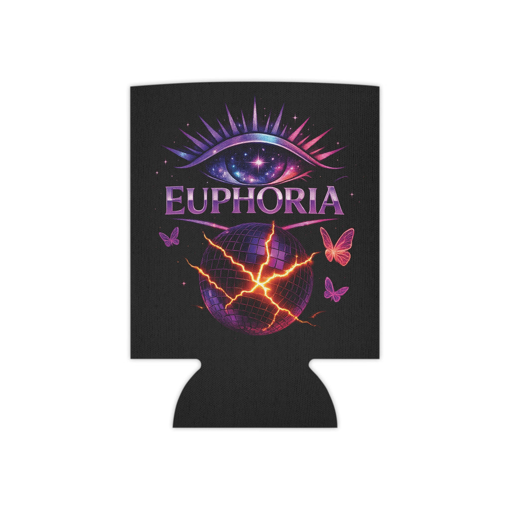 Euphoria Can Cooler — Neon Eye & Butterfly Drink Koozie