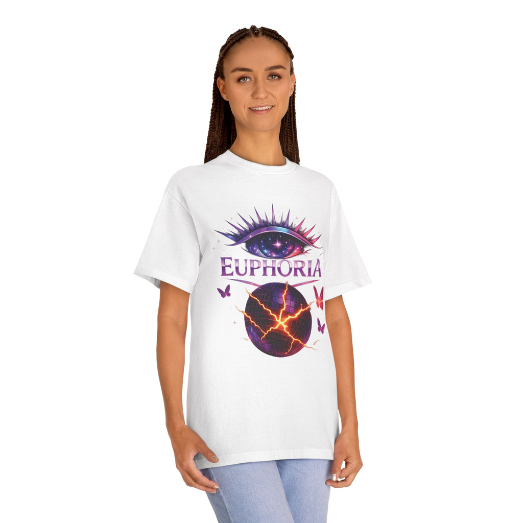 Euphoria Cosmic Eye Tee — Psychedelic Butterfly Orb Graphic T-Shirt