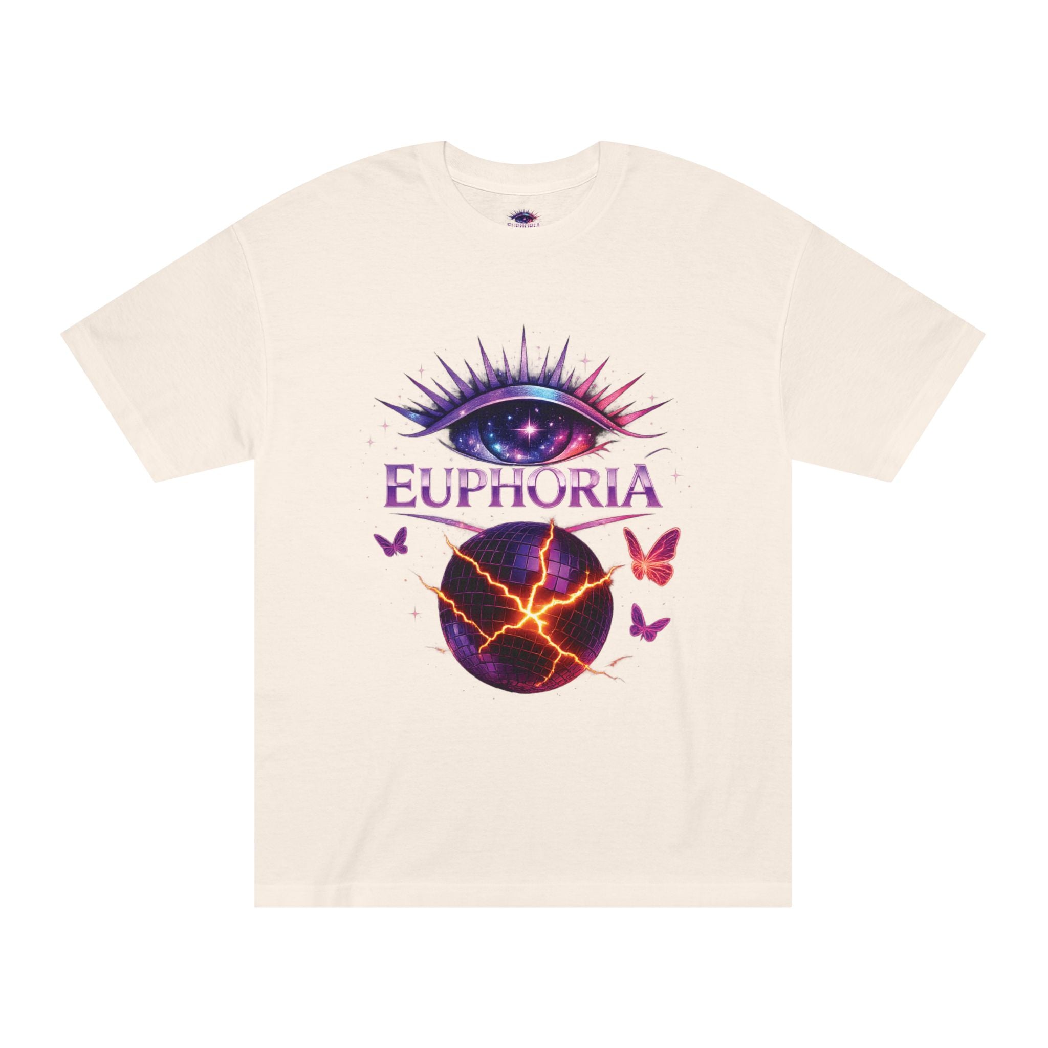 Euphoria Cosmic Eye Tee — Psychedelic Butterfly Orb Graphic T-Shirt