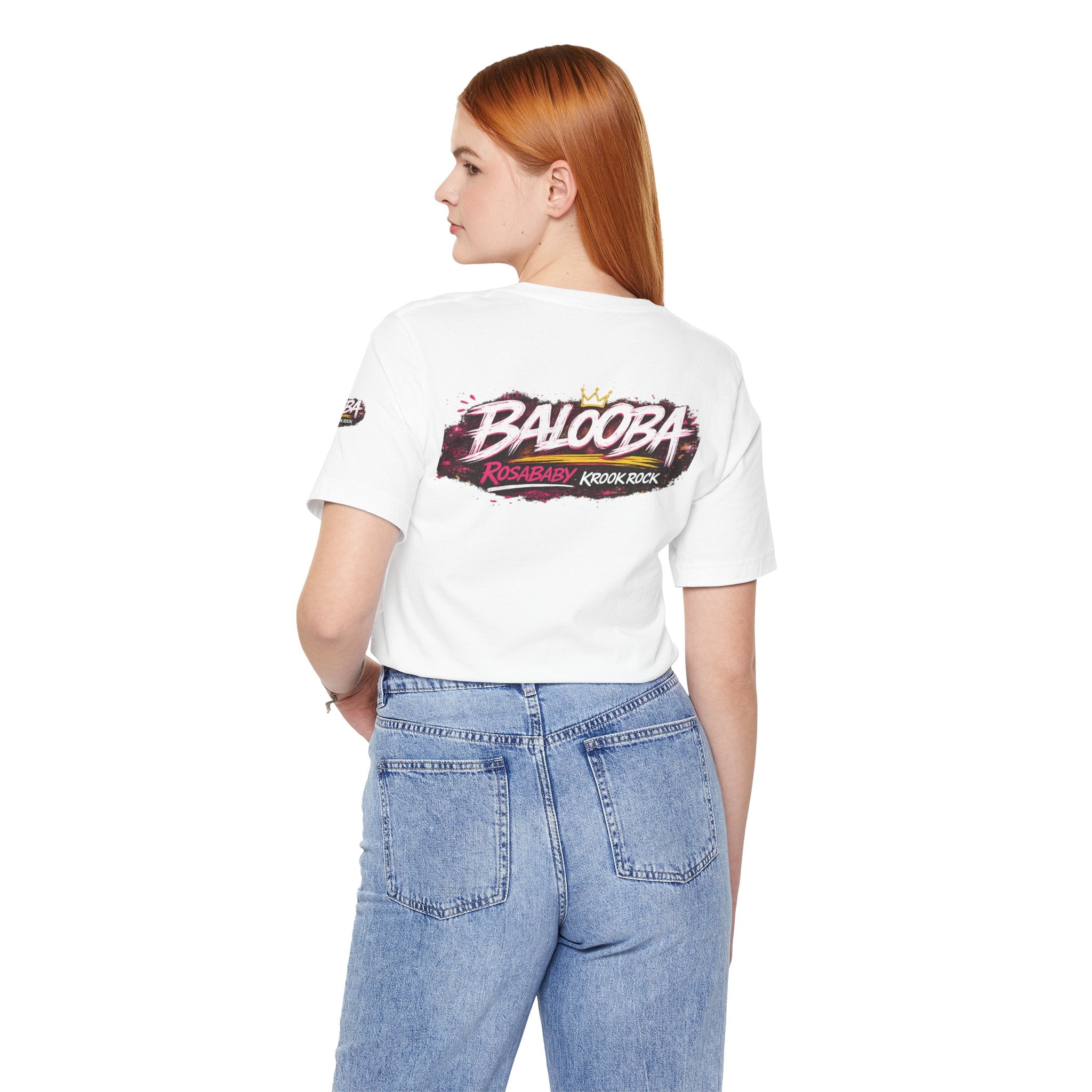 Band Graphic Tee — "BALO0BA" RosabaBy Krook Rock Logo T‑Shirt