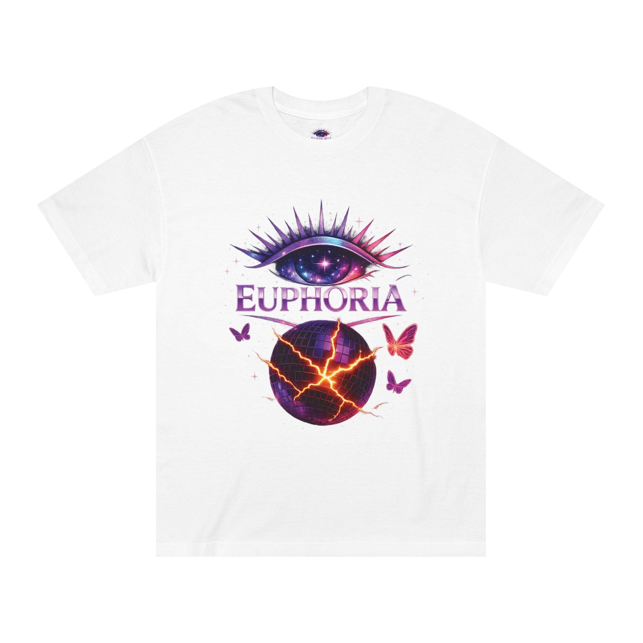 Euphoria Cosmic Eye Tee — Psychedelic Butterfly Orb Graphic T-Shirt